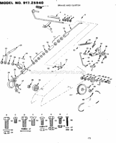 Page C Diagram and Parts List for 91725940  Craftsman Lawn Tractor