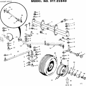 Page E Diagram and Parts List for 91725940  Craftsman Lawn Tractor
