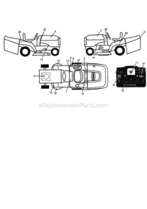 Page F Diagram and Parts List for 917259440  Craftsman Lawn Tractor