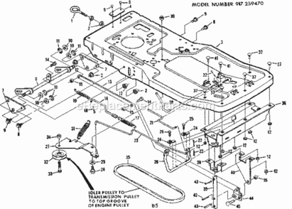 Page B Diagram and Parts List for 917259470  Craftsman Lawn Tractor