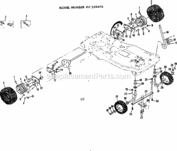 Page C Diagram and Parts List for 917259470  Craftsman Lawn Tractor