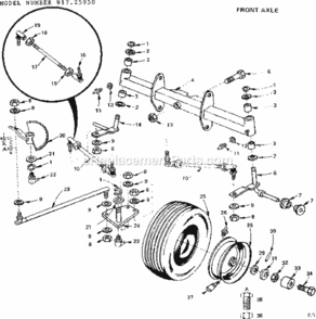 Page E Diagram and Parts List for 91725950  Craftsman Lawn Tractor