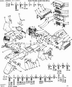 Page A Diagram and Parts List for 91725951  Craftsman Lawn Tractor