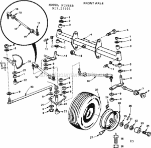 Page E Diagram and Parts List for 91725951  Craftsman Lawn Tractor