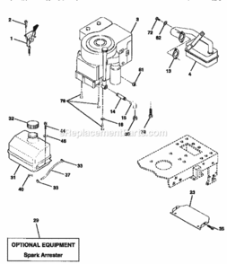 Page H Diagram and Parts List for 917259520  Craftsman Lawn Tractor
