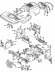 Page B Diagram and Parts List for 917259522  Craftsman Lawn Tractor
