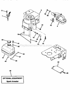 Page H Diagram and Parts List for 917259522  Craftsman Lawn Tractor