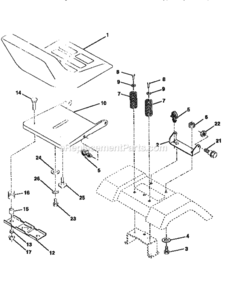 Page E Diagram and Parts List for 917259543  Craftsman Lawn Tractor