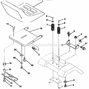 Page E Diagram and Parts List for 917259553  Craftsman Lawn Tractor