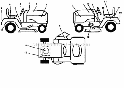 Page F Diagram and Parts List for 917259553  Craftsman Lawn Tractor