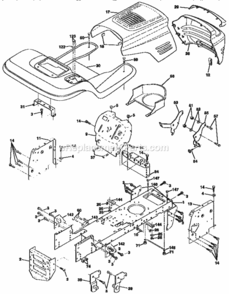 Page B Diagram and Parts List for 917259555  Craftsman Lawn Tractor