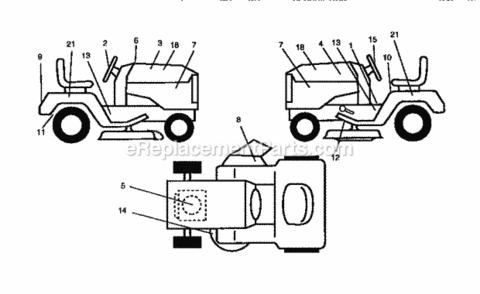 Page F Diagram and Parts List for 917259555  Craftsman Lawn Tractor