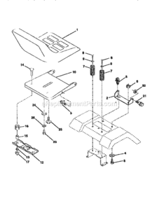 Page E Diagram and Parts List for 917259556  Craftsman Lawn Tractor