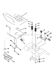 Page E Diagram and Parts List for 917259564  Craftsman Lawn Tractor