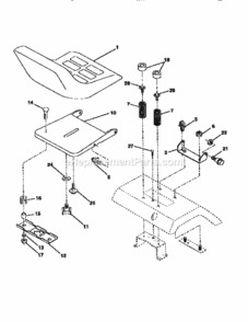 Page F Diagram and Parts List for 917259580  Craftsman Lawn Tractor