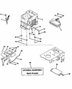Page H Diagram and Parts List for 917259590  Craftsman Lawn Tractor