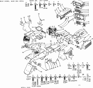 Page A Diagram and Parts List for 91725960  Craftsman Lawn Tractor
