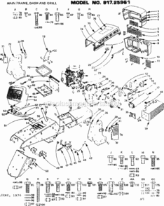 Page A Diagram and Parts List for 91725961  Craftsman Lawn Tractor