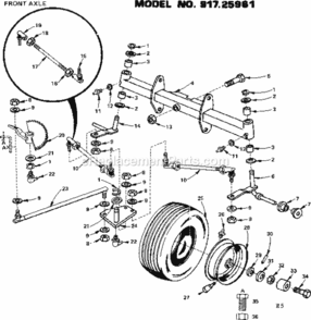 Page E Diagram and Parts List for 91725961  Craftsman Lawn Tractor