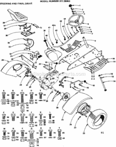Page B Diagram and Parts List for 91725963  Craftsman Lawn Tractor