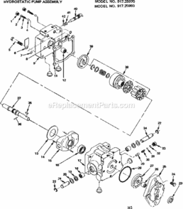 Page H Diagram and Parts List for 91725970  Craftsman Lawn Tractor