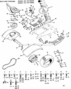 Page B Diagram and Parts List for 91725980  Craftsman Lawn Tractor