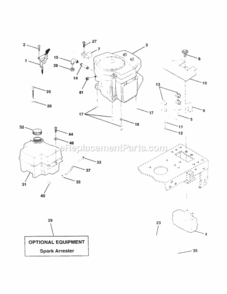 Page H Diagram and Parts List for 917259910  Craftsman Lawn Tractor