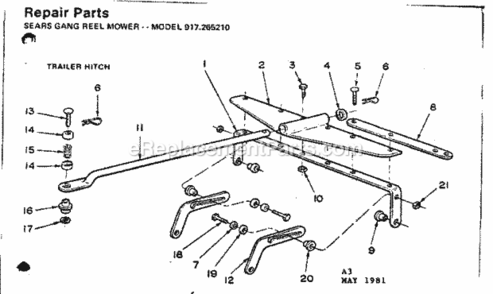 Part Location Diagram of 6963J Craftsman Bridge