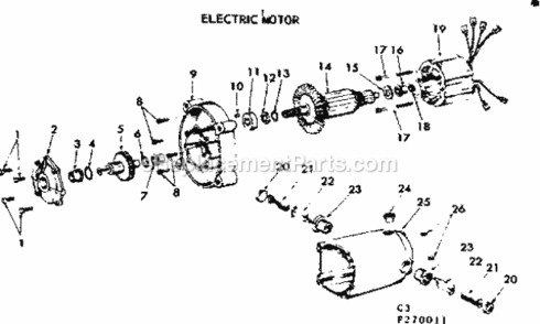 Page C Diagram and Parts List for 917270011  Craftsman Lawn Tractor Accessories