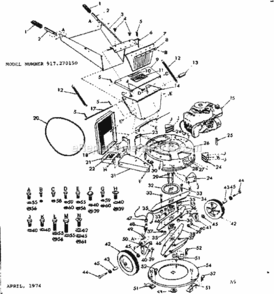 Page A Diagram and Parts List for 917270150  Craftsman Lawn Tractor Accessories