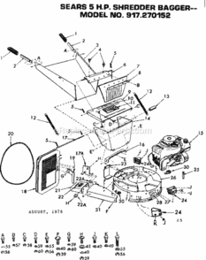Page A Diagram and Parts List for 917270152  Craftsman Lawn Tractor Accessories