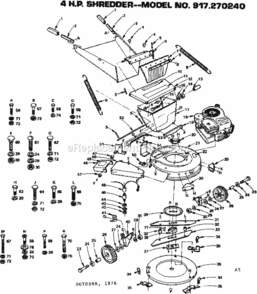 Page A Diagram and Parts List for 917270240  Craftsman Lawn Tractor Accessories