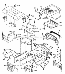 Page B Diagram and Parts List for 917270310  Craftsman Lawn Tractor