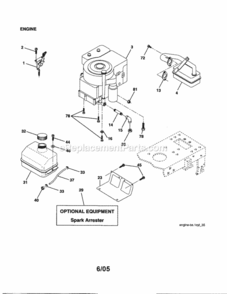Page E Diagram and Parts List for 917270311  Craftsman Lawn Tractor