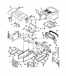 Page B Diagram and Parts List for 917270312  Craftsman Lawn Tractor