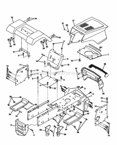 Page B Diagram and Parts List for 917270410  Craftsman Lawn Tractor