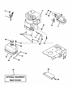 Page E Diagram and Parts List for 917270410  Craftsman Lawn Tractor