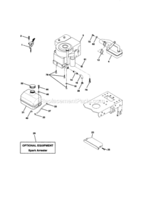 Page E Diagram and Parts List for 917270414  Craftsman Lawn Tractor