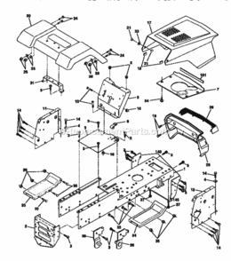 Page B Diagram and Parts List for 917270511  Craftsman Lawn Tractor