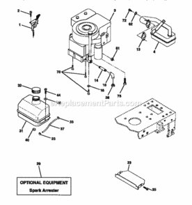 Page E Diagram and Parts List for 917270511  Craftsman Lawn Tractor