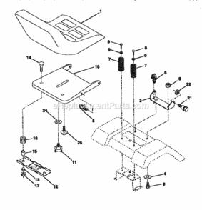 Page F Diagram and Parts List for 917270721  Craftsman Lawn Tractor
