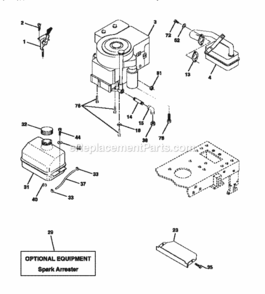 Page E Diagram and Parts List for 917270722  Craftsman Lawn Tractor