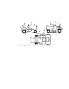 Page H Diagram and Parts List for 917270781  Craftsman Lawn Tractor