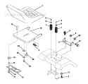 Seat Assembly Diagram and Parts List for 917270810  Craftsman Lawn Tractor