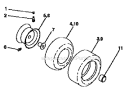 Wheels And Tires Diagram and Parts List for 917270820  Craftsman Lawn Tractor