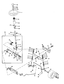 Steering_Assembly Diagram and Parts List for 917270821  Craftsman Lawn Tractor