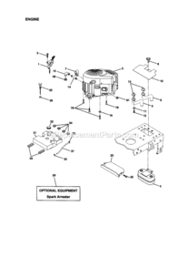 Page E Diagram and Parts List for 917270823  Craftsman Lawn Tractor