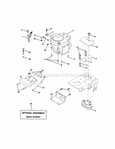 Page E Diagram and Parts List for 917270824  Craftsman Lawn Tractor
