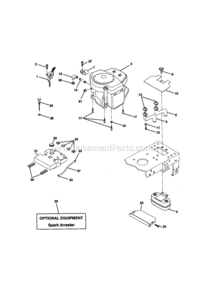 Page E Diagram and Parts List for 917270831  Craftsman Lawn Tractor