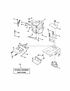 Page E Diagram and Parts List for 917270921  Craftsman Lawn Tractor